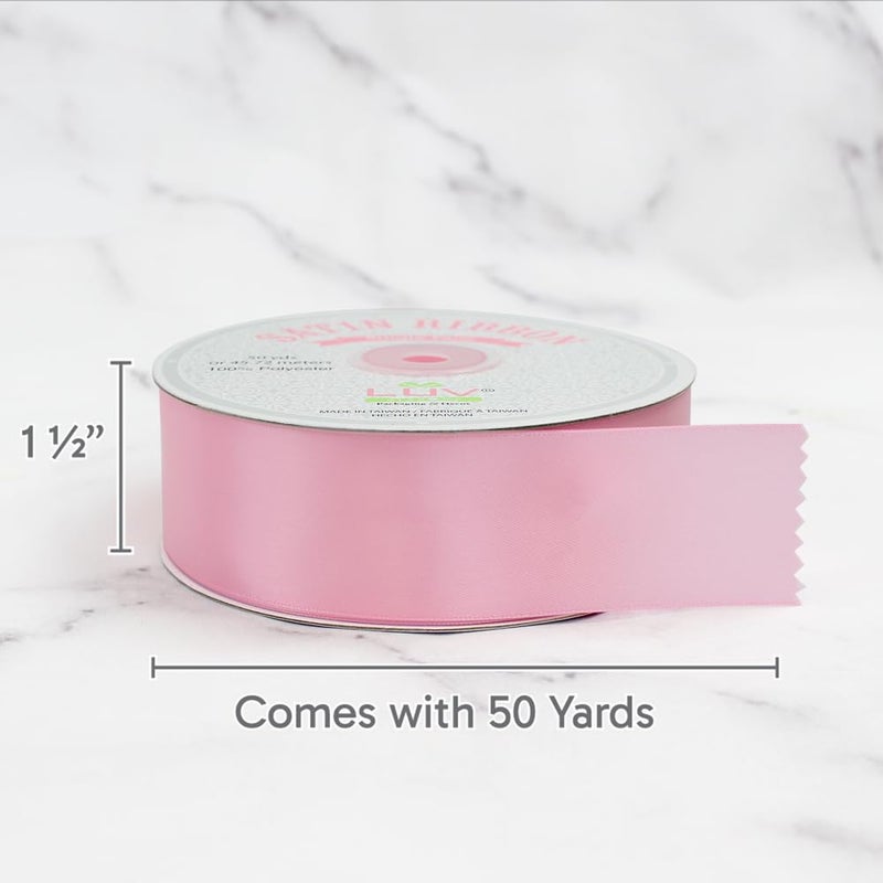 LUV RIBBONS Creative Ideas Satin Single Face 1.5" Inch Ribbon x 50 Yards,for Gift Wrapping Crafts Wedding Decoration Bows Bouquet Floral Arrangement - Image 3